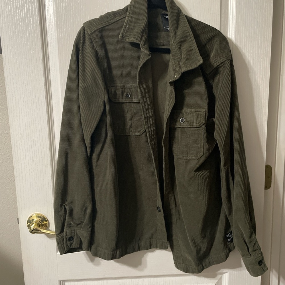 Green Bomber Varsity Jacket with Utilitarian Design